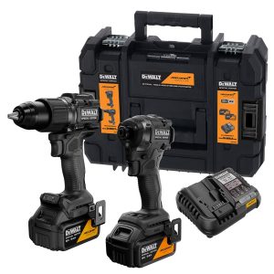 Kit mclaren xr 18 v, berbequim percutor dcd86 + apafusadora de impacto dcf86 + 2 baterias 5 ah + carregador