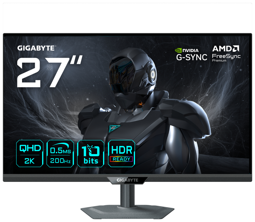GIGABYTE G27Q20 Monitor Gaming 27” QHD - 2560 x 1440, 200Hz, 0.5ms, CompatívO com G-Sync, FreeSync Premium, HDR10, HDMI 2.0, DisplayPort 1.4