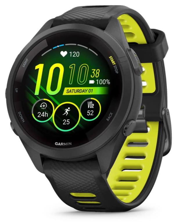 Garmin Forerunner 265S 2,79 cm (1.1") AMOLED 42 mm Digital 360 x 360 Pixeles Ecrã táctil preto , cinza Wifi GPS (satélite)