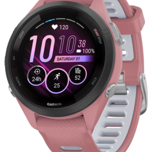 Garmin Forerunner 265S 2,79 cm (1.1") AMOLED 42 mm Digital 360 x 360 Pixeles Ecrã táctil preto , Rosa Wifi GPS (satélite)