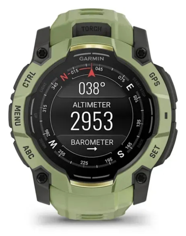 Garmin Instinct 3 AMOLED 3,3 cm (1.3") 50 mm Digital 416 x 416 Pixeles Ecrã táctil verde , cinza GPS (satélite)