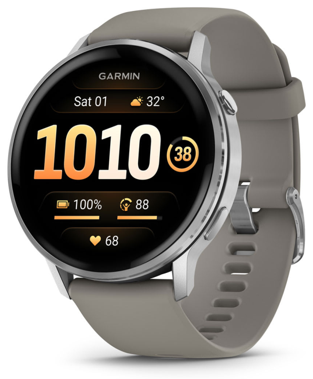 Garmin Venu 4 3,56 cm (1.4") AMOLED 45 mm Digital 454 x 454 Pixeles Ecrã táctil Prata Wifi GPS (satélite)